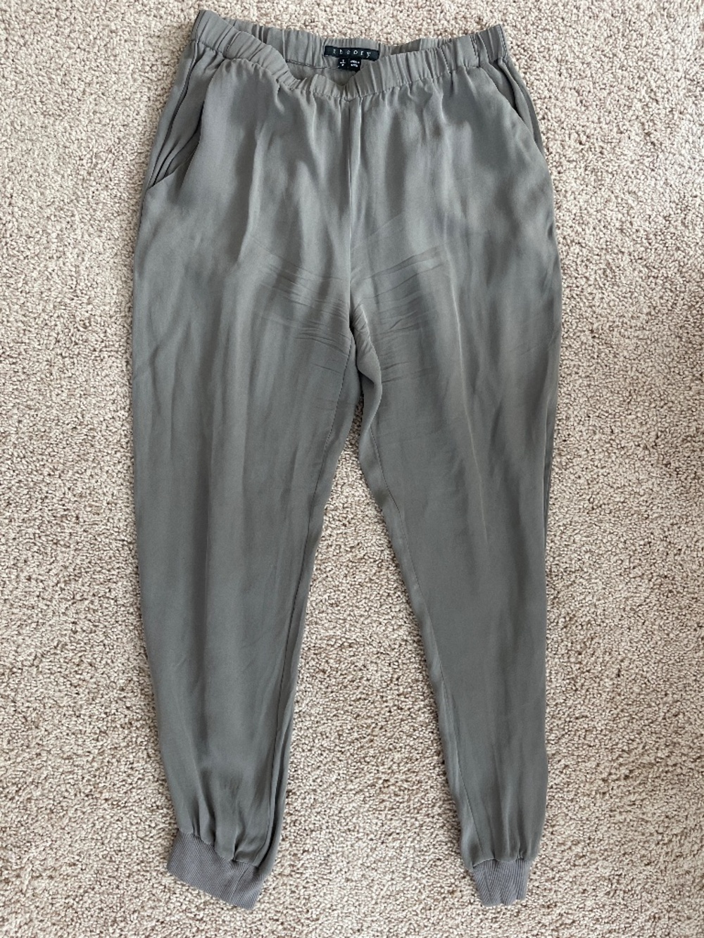 Theory silk jogger pants